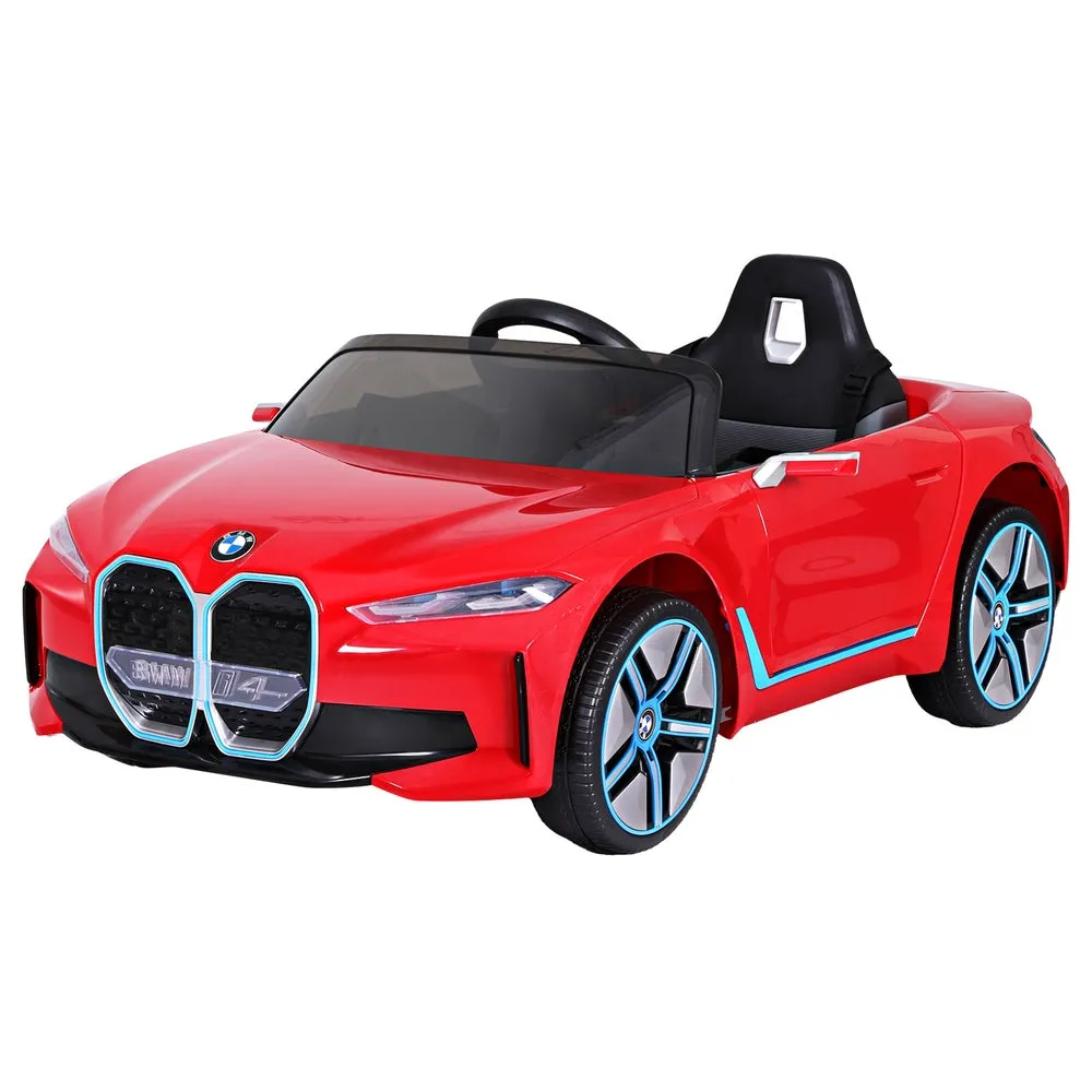 12V Red BMW I4 Kids Ride-On Car with Remote & Safety Seat Belt