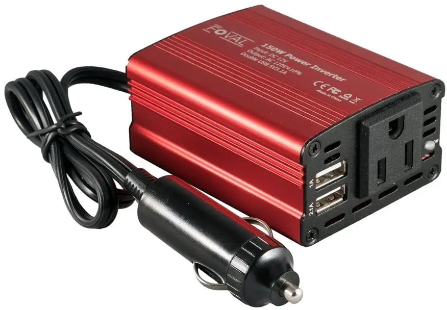 150W Car Power Inverter 12V DC to 110V AC Converter with 3.1A Dual USB Car Charger