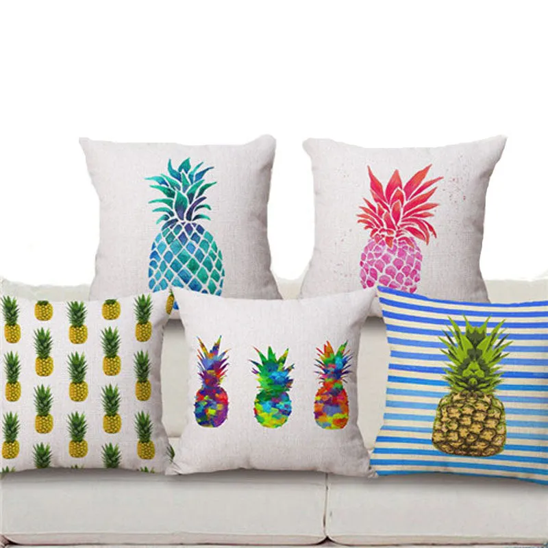 18'' Square Pineapple Flower Birds Custom Pillows Cover Geometry Baby Sofa Decoration Gift Customized Drop Shipping