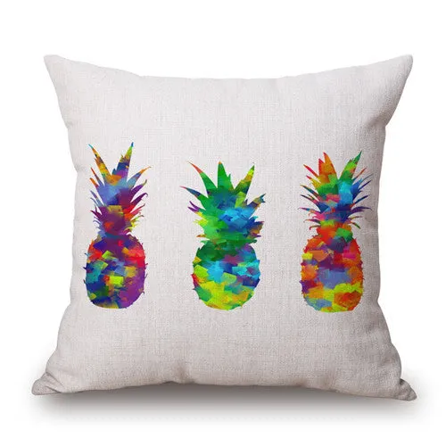 18'' Square Pineapple Flower Birds Custom Pillows Cover Geometry Baby Sofa Decoration Gift Customized Drop Shipping