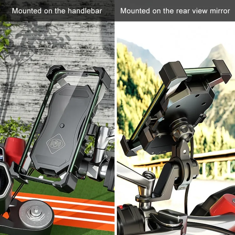 2 in 1 Motorcycle Wireless Charger   QC 3.0 USB Fast Charging Phone Holder