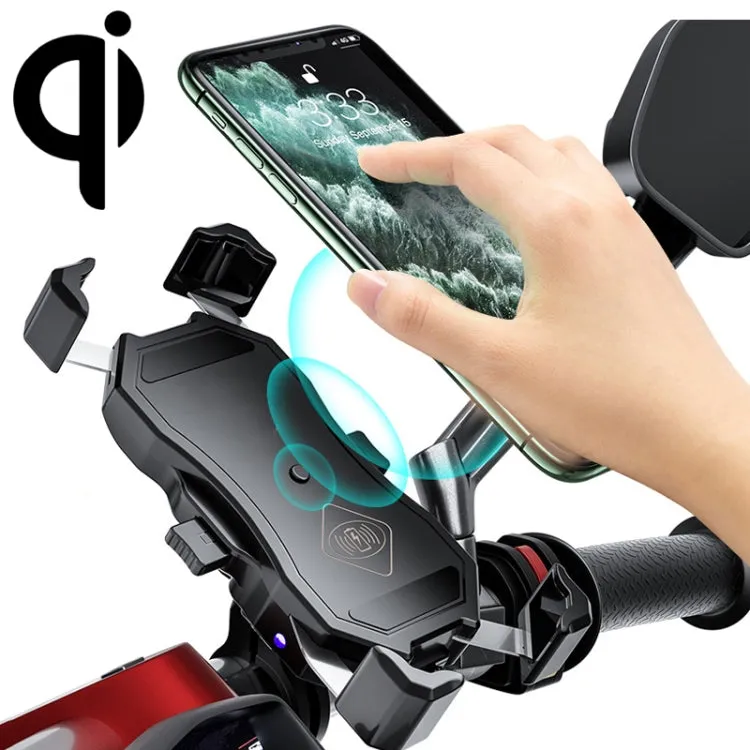 2 in 1 Motorcycle Wireless Charger   QC 3.0 USB Fast Charging Phone Holder