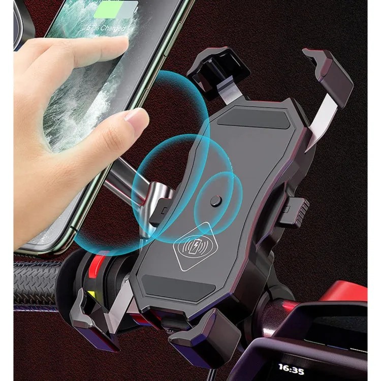 2 in 1 Motorcycle Wireless Charger   QC 3.0 USB Fast Charging Phone Holder