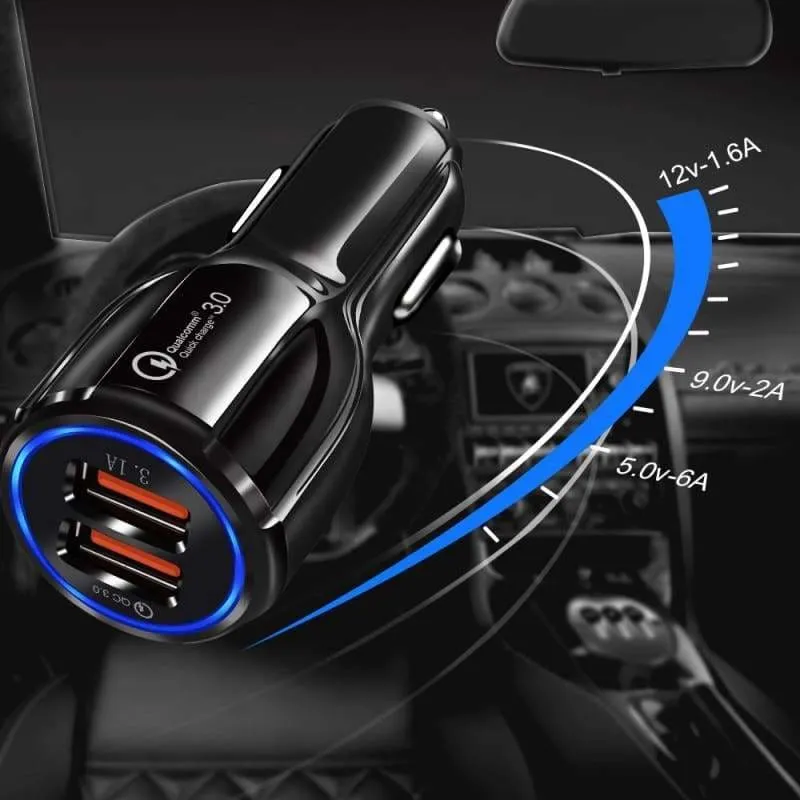 2 Port USB Fast Car Charger for Smart Phone