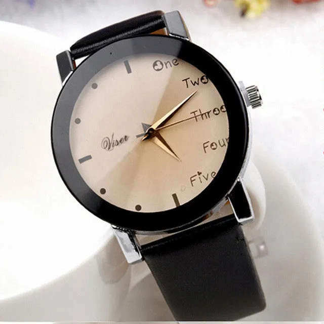 2016 Hour Leisure Clock Letters Number Print Watches Women Ladies Watch Quartz Wristwatches Relogio Feminino Saat New Year Gift