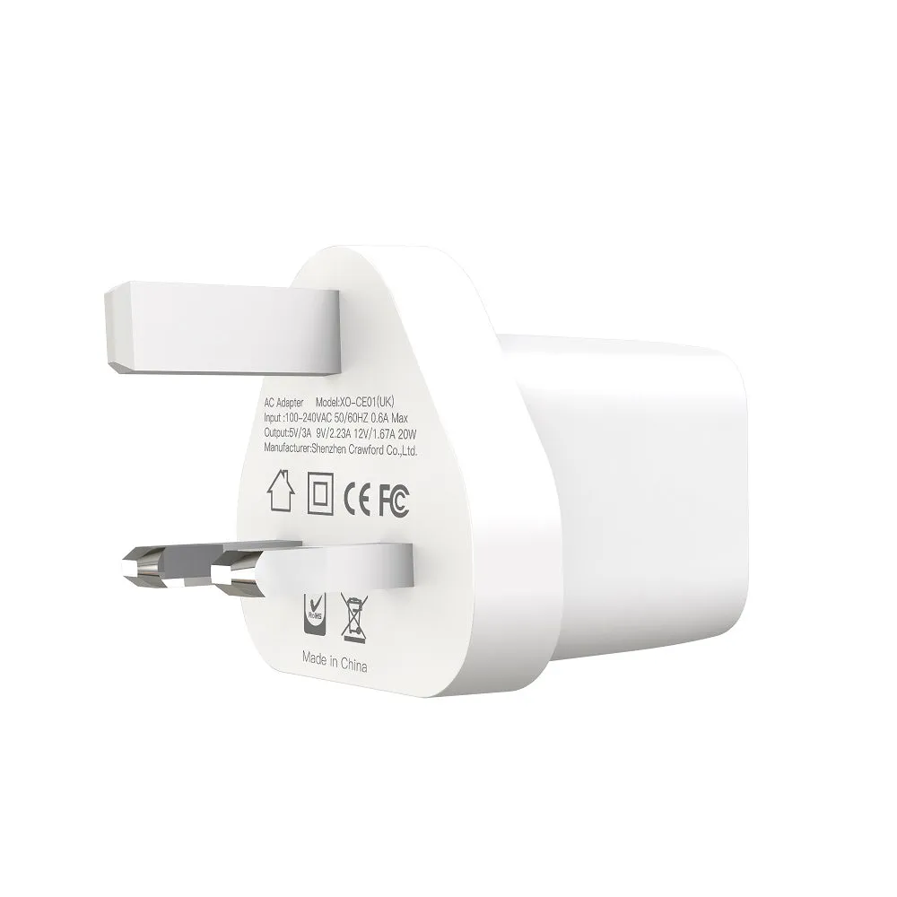 20W PD USB-C 3-Pin Fast Charger Adapter