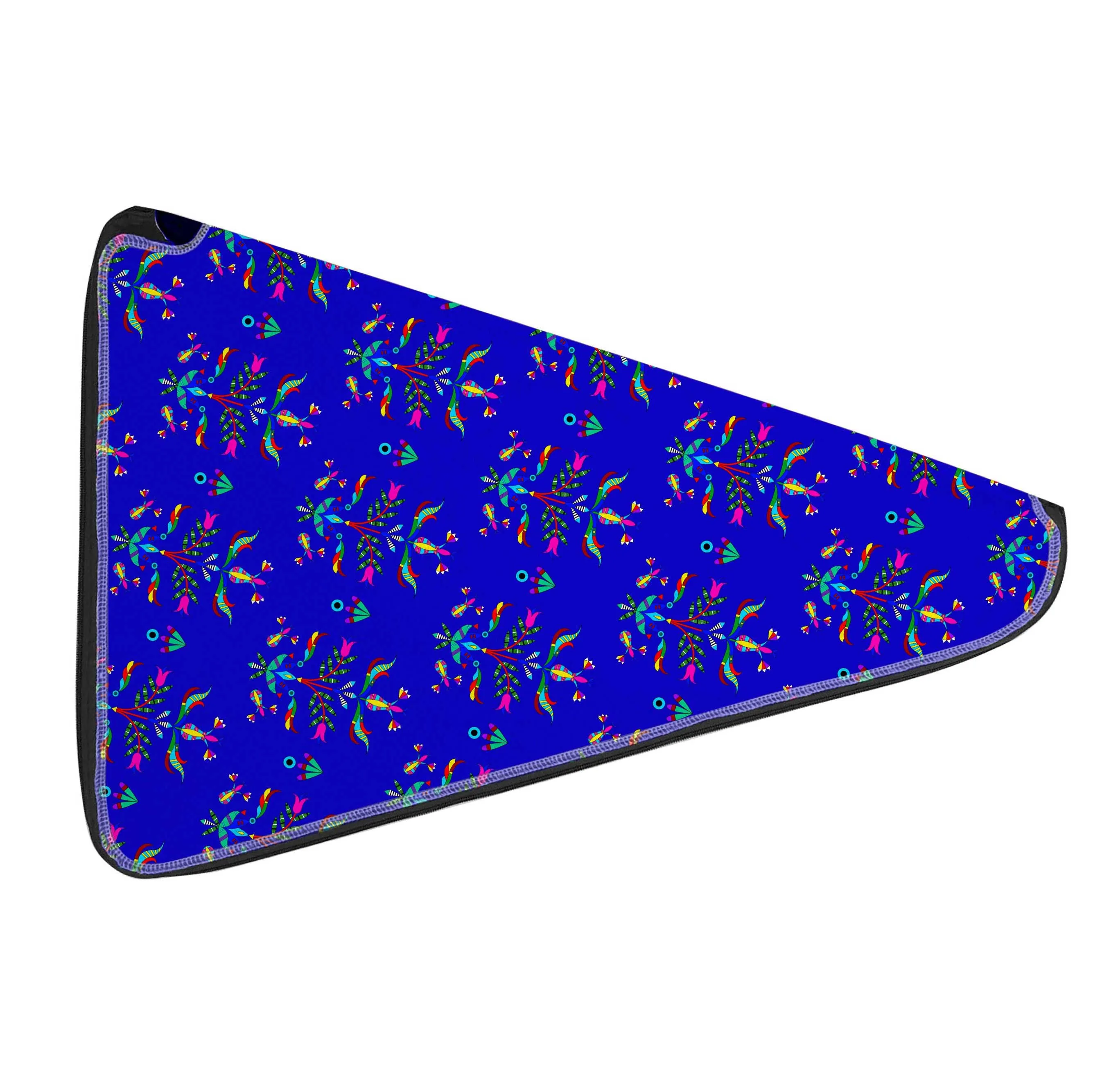 27 Inch Fan Case - Dakota Damask Blue