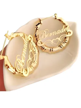 30mm-100mm Customized Name Hoop Earrings