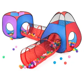 4-in-1 Kids Multicolor Ball Pit Tent Play Set w/ 200 Balls, Storage Bag