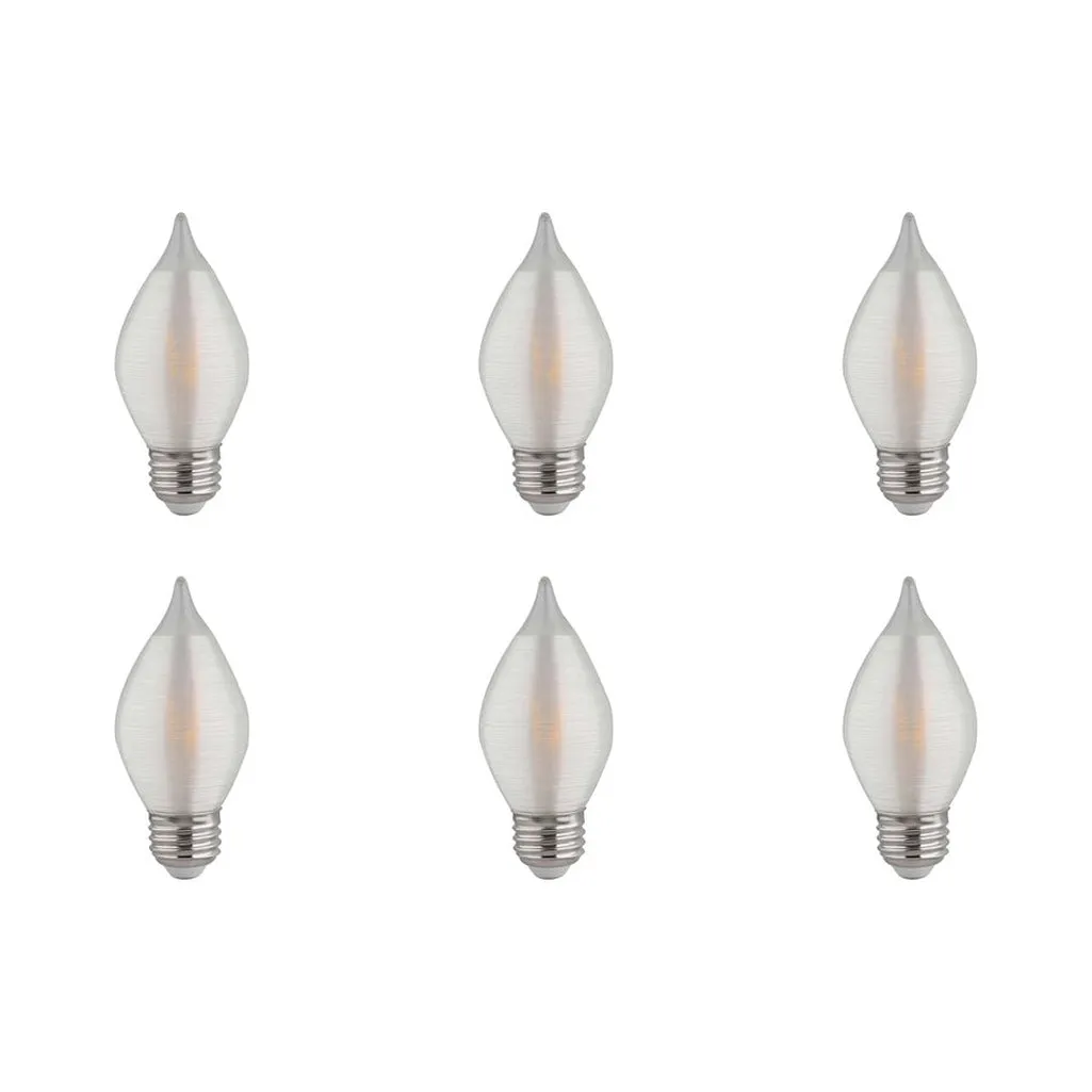 4 Watt C15 LED - Satin Spun - Clear - Medium base - 2700K - 300 Lumens - 120 Volt - 6-Pack