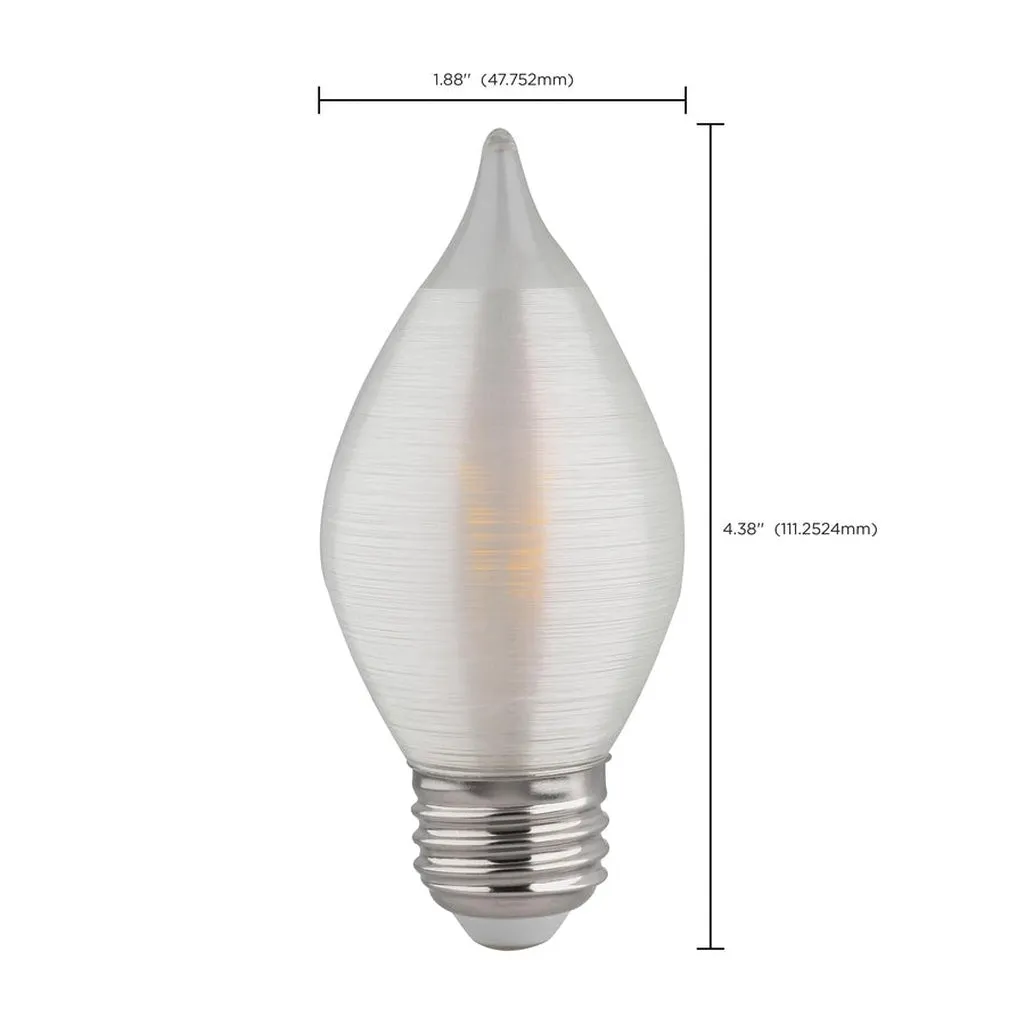 4 Watt C15 LED - Satin Spun - Clear - Medium base - 2700K - 300 Lumens - 120 Volt - 6-Pack