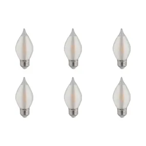 4 Watt C15 LED - Satin Spun - Clear - Medium base - 2700K - 300 Lumens - 120 Volt - 6-Pack