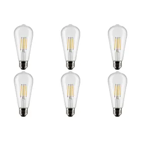 5W ST19 LED - Clear - Medium base - 90 CRI - 4000K - 120V - 6PK