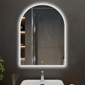 Allsumhome Myths Customized Arched LED Bathroom Mirror, Backlit