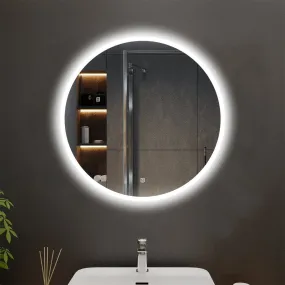 Allsumhome Nimbu Customized Round LED Bathroom Mirror, Backlit