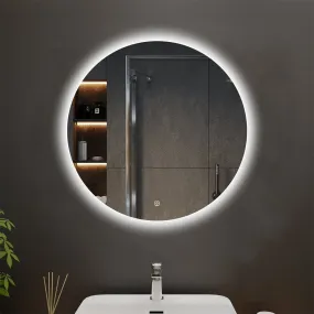 Allsumhome Nimbus Customized Round LED Bathroom Mirror, Backlit