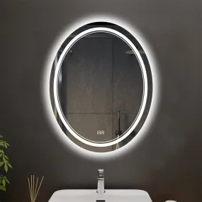 Allsumhome Orbital Customized Oval LED Bathroom Mirror