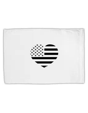 American Flag Heart Design - Stamp Style Standard Size Polyester Pillow Case by TooLoud