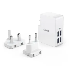 ANKER PowerPort 4 Lite  EU/ES/FR/ES  UK  White in Offline  Packaging V3