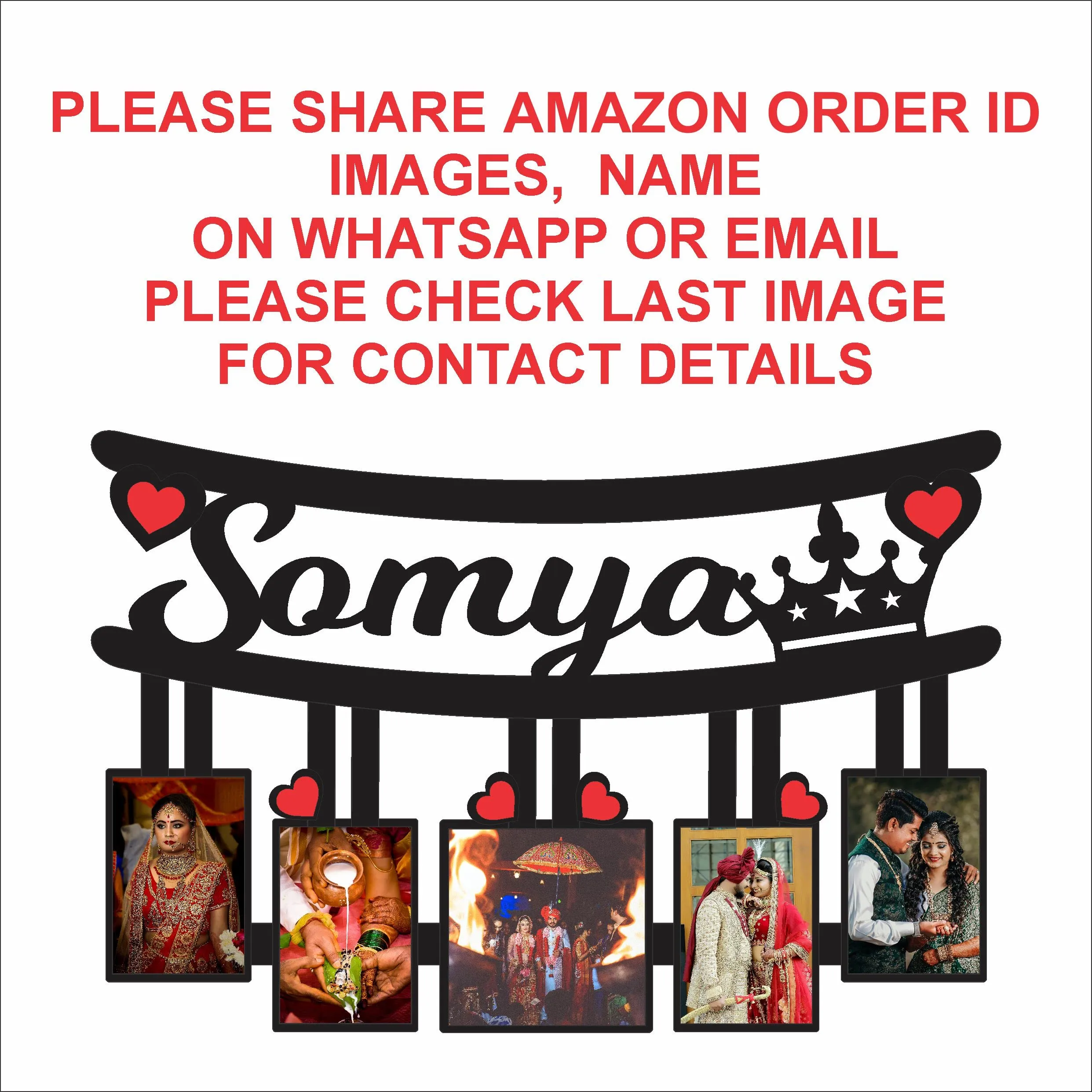 Anuman007 | customized photo frame | customized gifts for girls Customized Photo Frame with photos and Name 12x18 inch