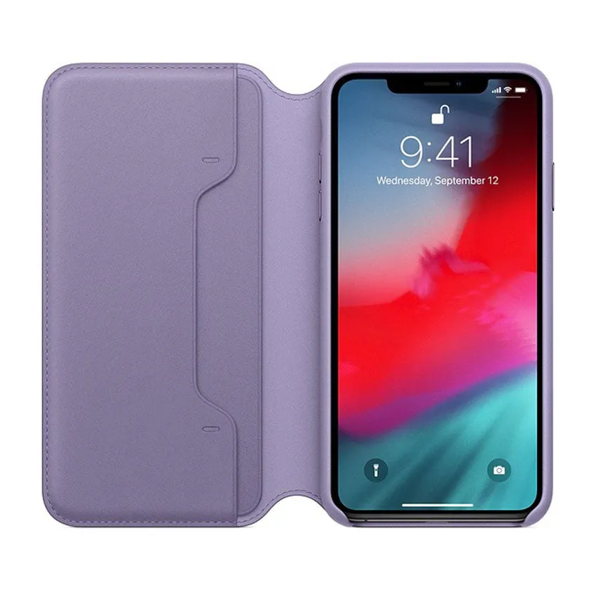 Apple iPhone XS Max Leather Folio Case Lilac