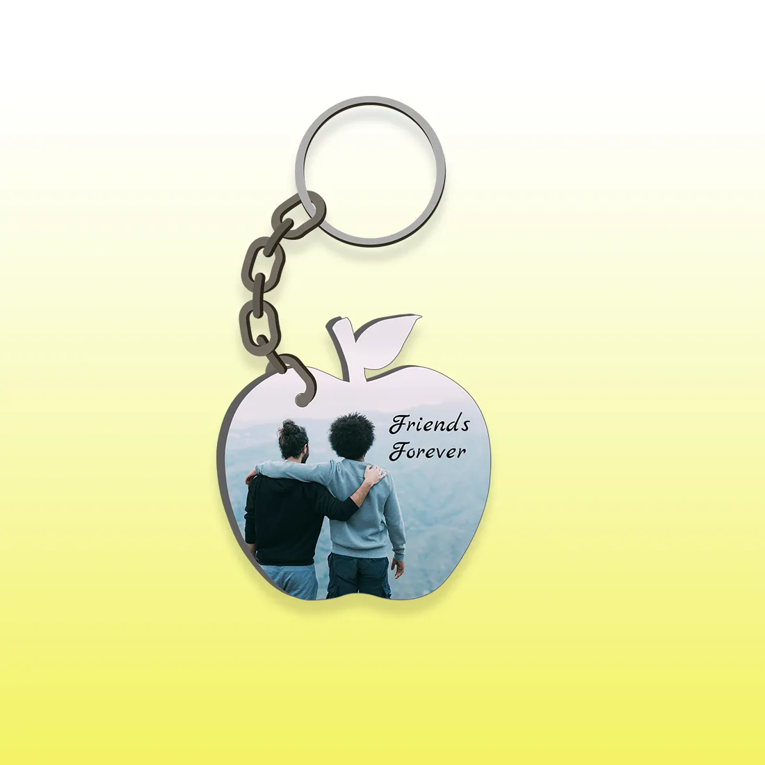 Apple Shape Mdf Key Chain