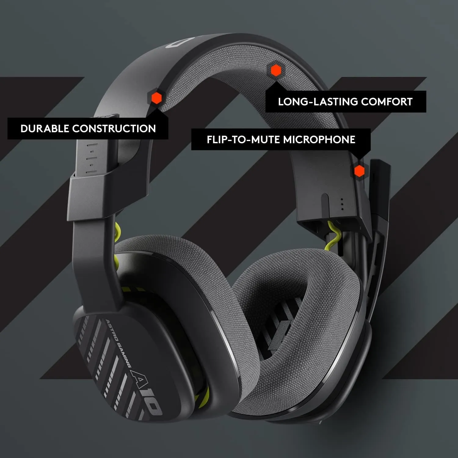 ASTRO A10 Gen 2 Wired Gaming Headset, Over-Ear with Flip-to-Mute Mic, 32mm Drivers, Compatible with PlayStation & PC - Black