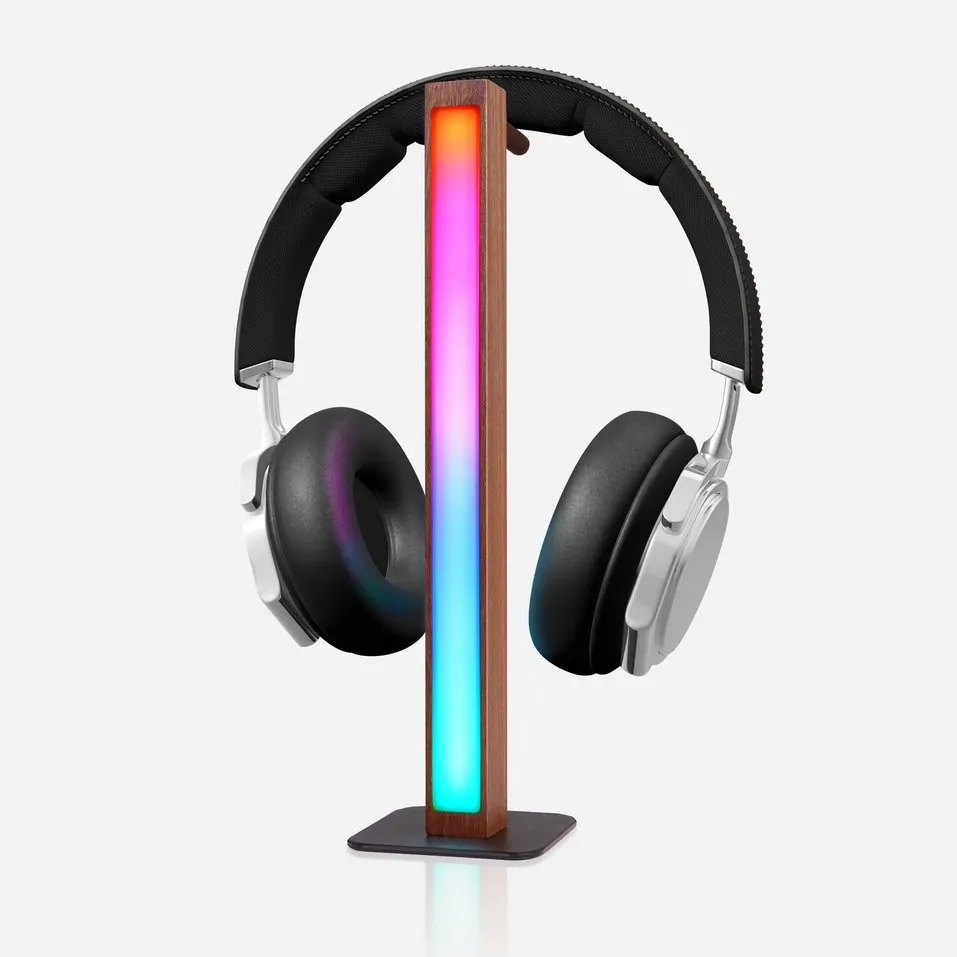 AuraStand: Smart RGB LED Headphone Stand Rhythm Light