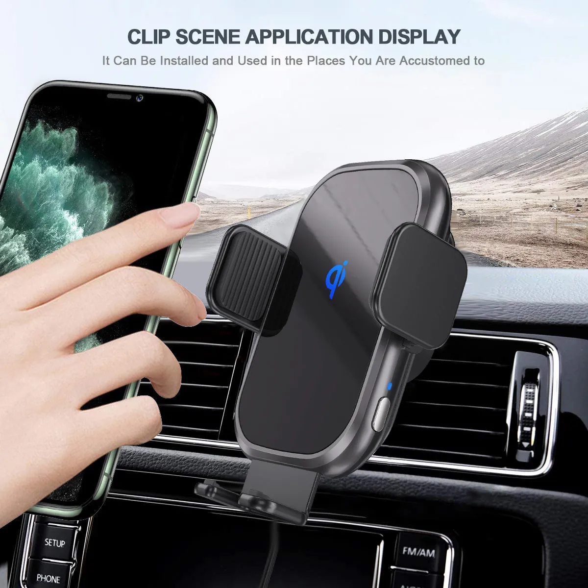 Automatic Induction Car Air Vent 15W Fast Qi Charging Wireless Car Charger