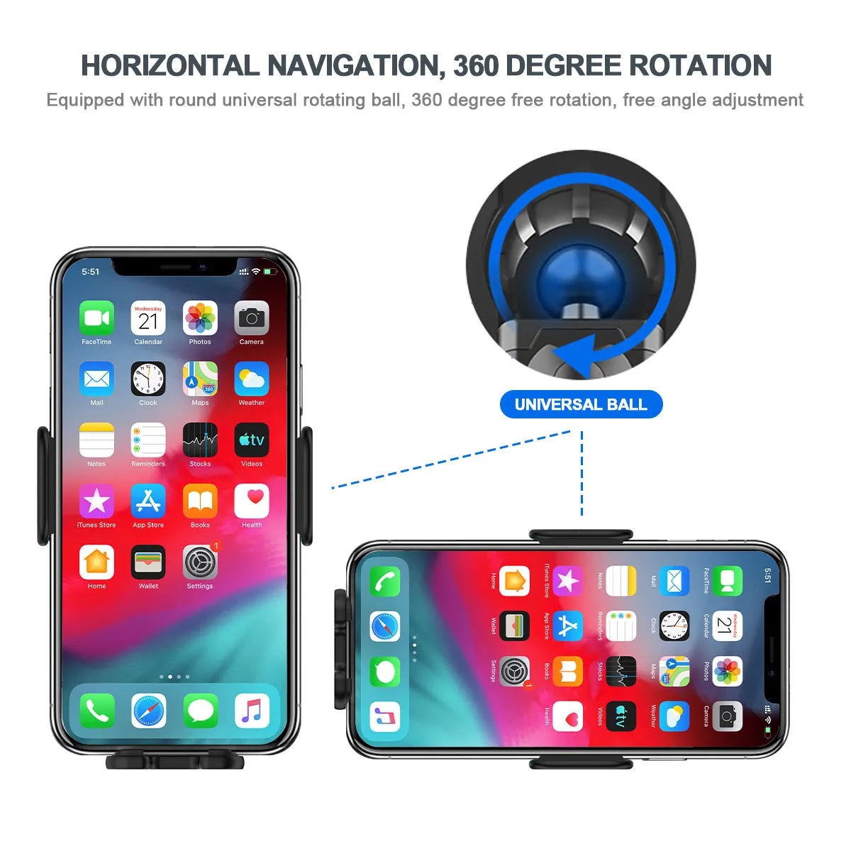 Automatic Induction Car Air Vent 15W Fast Qi Charging Wireless Car Charger