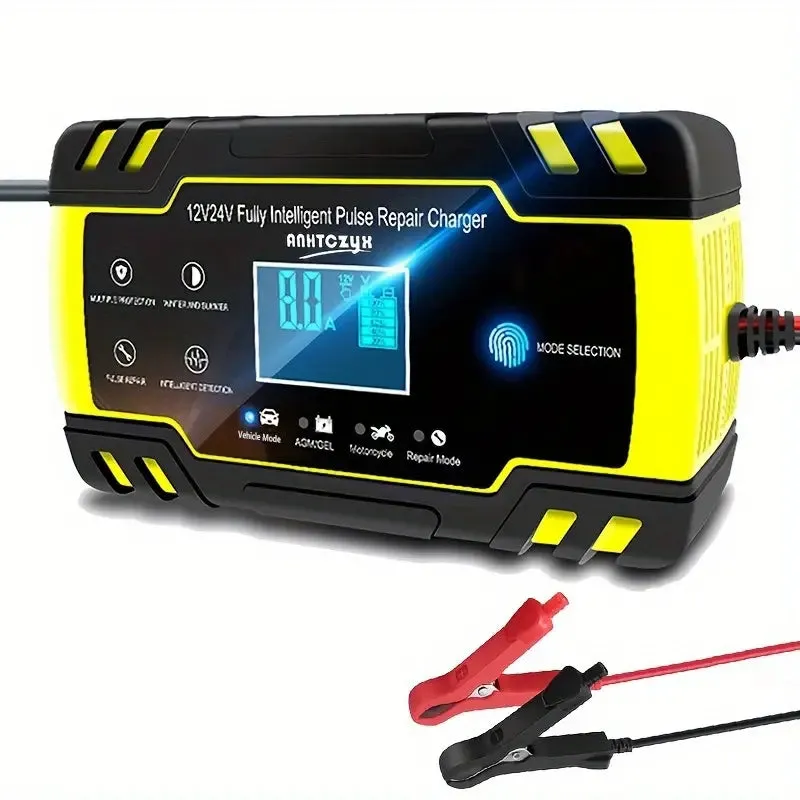 Automotive Smart 8A Car Battery Charger: Fully Automatic 12V/24V