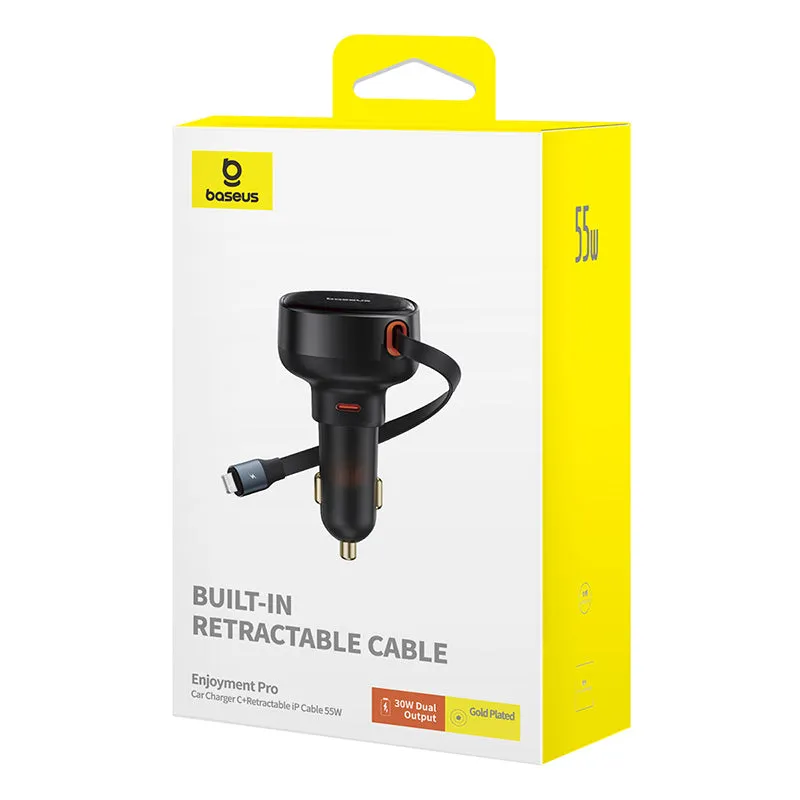 Baseus Enjoyment Pro Car Charger C Retractable iP Cable 55W-C00057803111-00