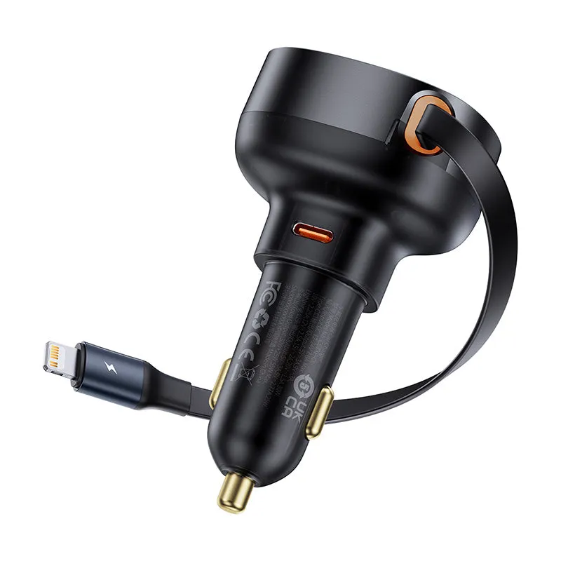 Baseus Enjoyment Pro Car Charger C Retractable iP Cable 55W-C00057803111-00