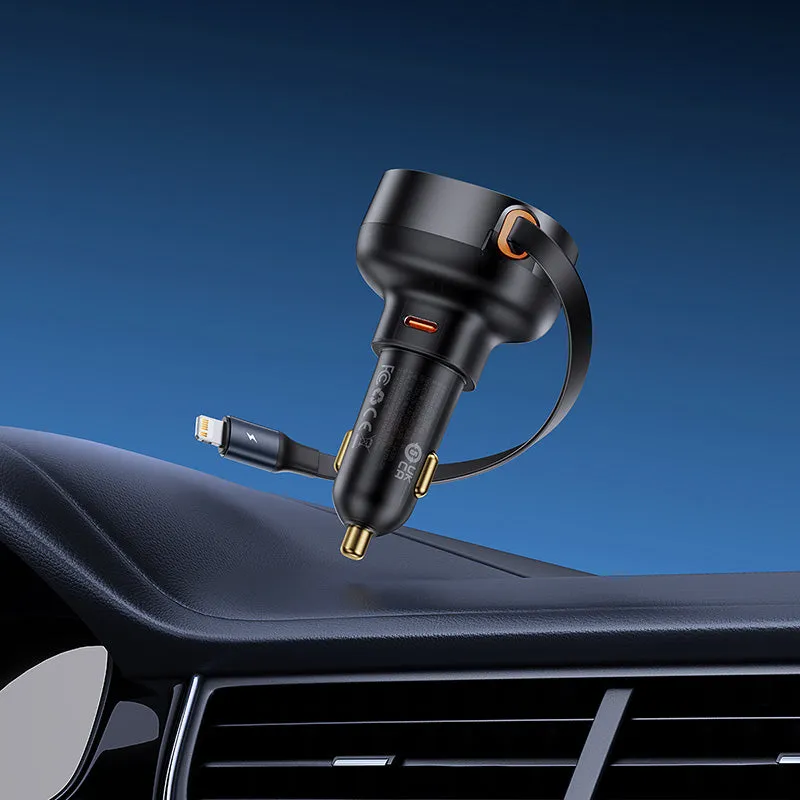 Baseus Enjoyment Pro Car Charger C Retractable iP Cable 55W-C00057803111-00