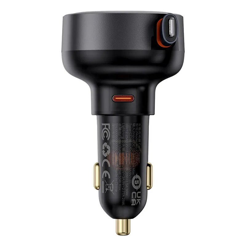 Baseus Enjoyment Pro Car Charger C Retractable iP Cable 55W-C00057803111-00