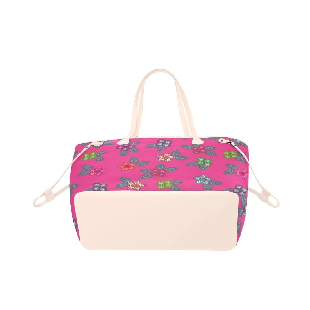 Berry Flowers Clover Canvas Tote Bag