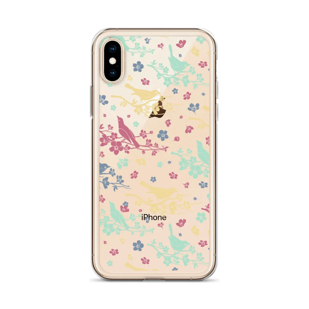 Birds Trees Clear iPhone 14 Pro Max Case, Print Cute Gift Aesthetic iPhone 13 12 11 Mini SE XS Max XR X 8 7 Plus Transparent