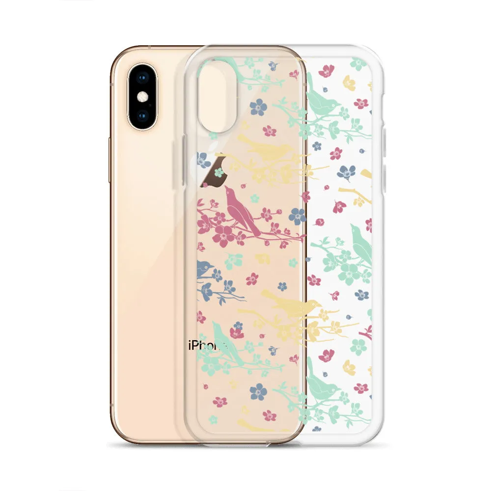 Birds Trees Clear iPhone 14 Pro Max Case, Print Cute Gift Aesthetic iPhone 13 12 11 Mini SE XS Max XR X 8 7 Plus Transparent