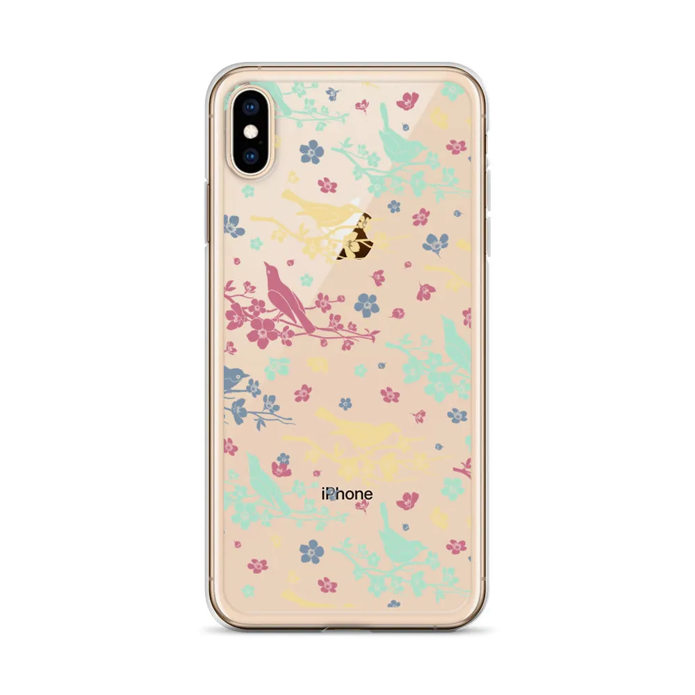 Birds Trees Clear iPhone 14 Pro Max Case, Print Cute Gift Aesthetic iPhone 13 12 11 Mini SE XS Max XR X 8 7 Plus Transparent