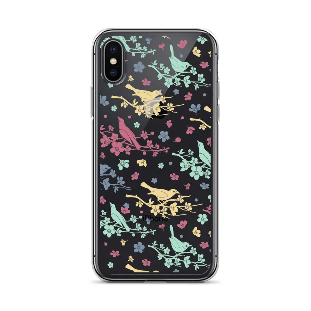 Birds Trees Clear iPhone 14 Pro Max Case, Print Cute Gift Aesthetic iPhone 13 12 11 Mini SE XS Max XR X 8 7 Plus Transparent