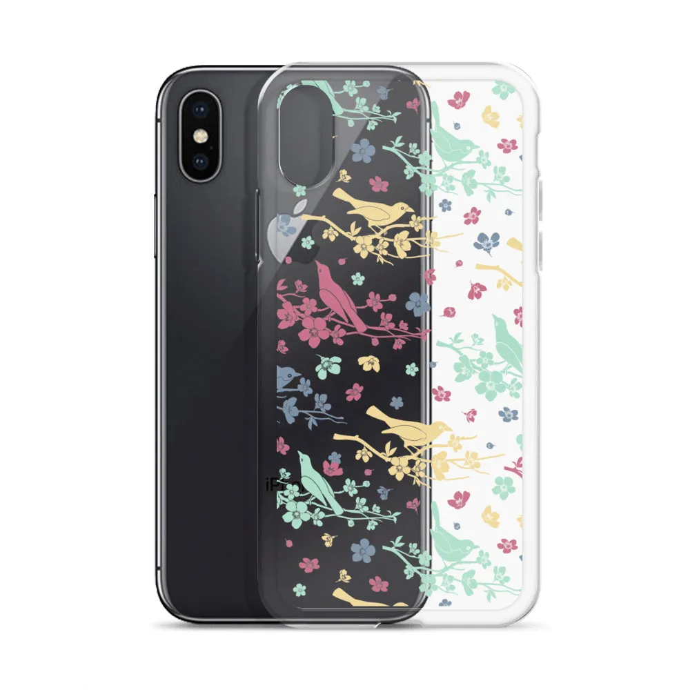 Birds Trees Clear iPhone 14 Pro Max Case, Print Cute Gift Aesthetic iPhone 13 12 11 Mini SE XS Max XR X 8 7 Plus Transparent