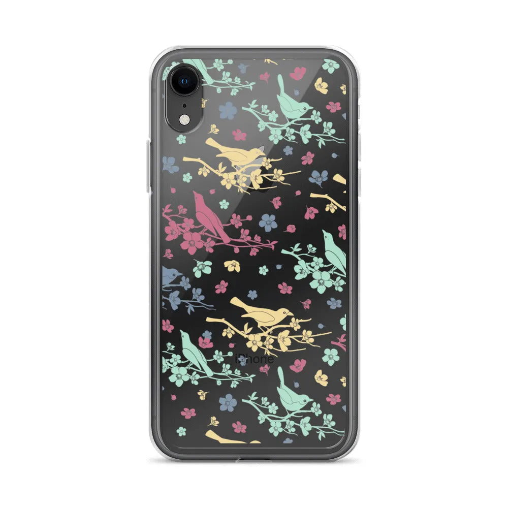 Birds Trees Clear iPhone 14 Pro Max Case, Print Cute Gift Aesthetic iPhone 13 12 11 Mini SE XS Max XR X 8 7 Plus Transparent