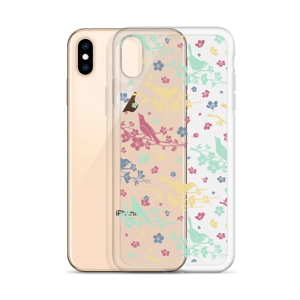 Birds Trees Clear iPhone 14 Pro Max Case, Print Cute Gift Aesthetic iPhone 13 12 11 Mini SE XS Max XR X 8 7 Plus Transparent