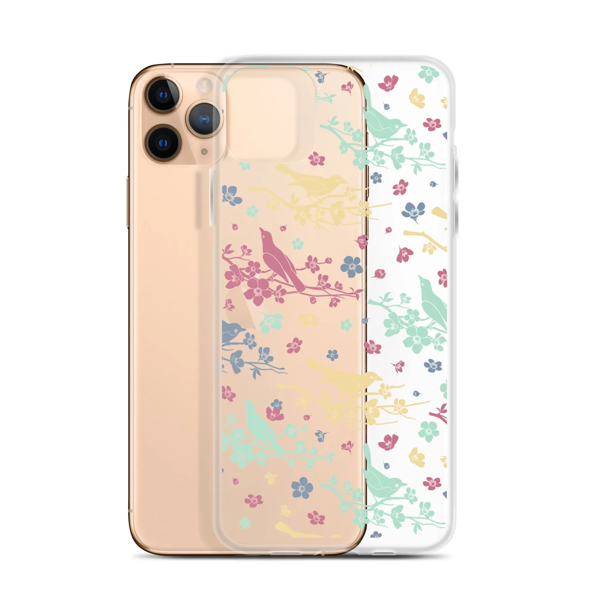 Birds Trees Clear iPhone 14 Pro Max Case, Print Cute Gift Aesthetic iPhone 13 12 11 Mini SE XS Max XR X 8 7 Plus Transparent