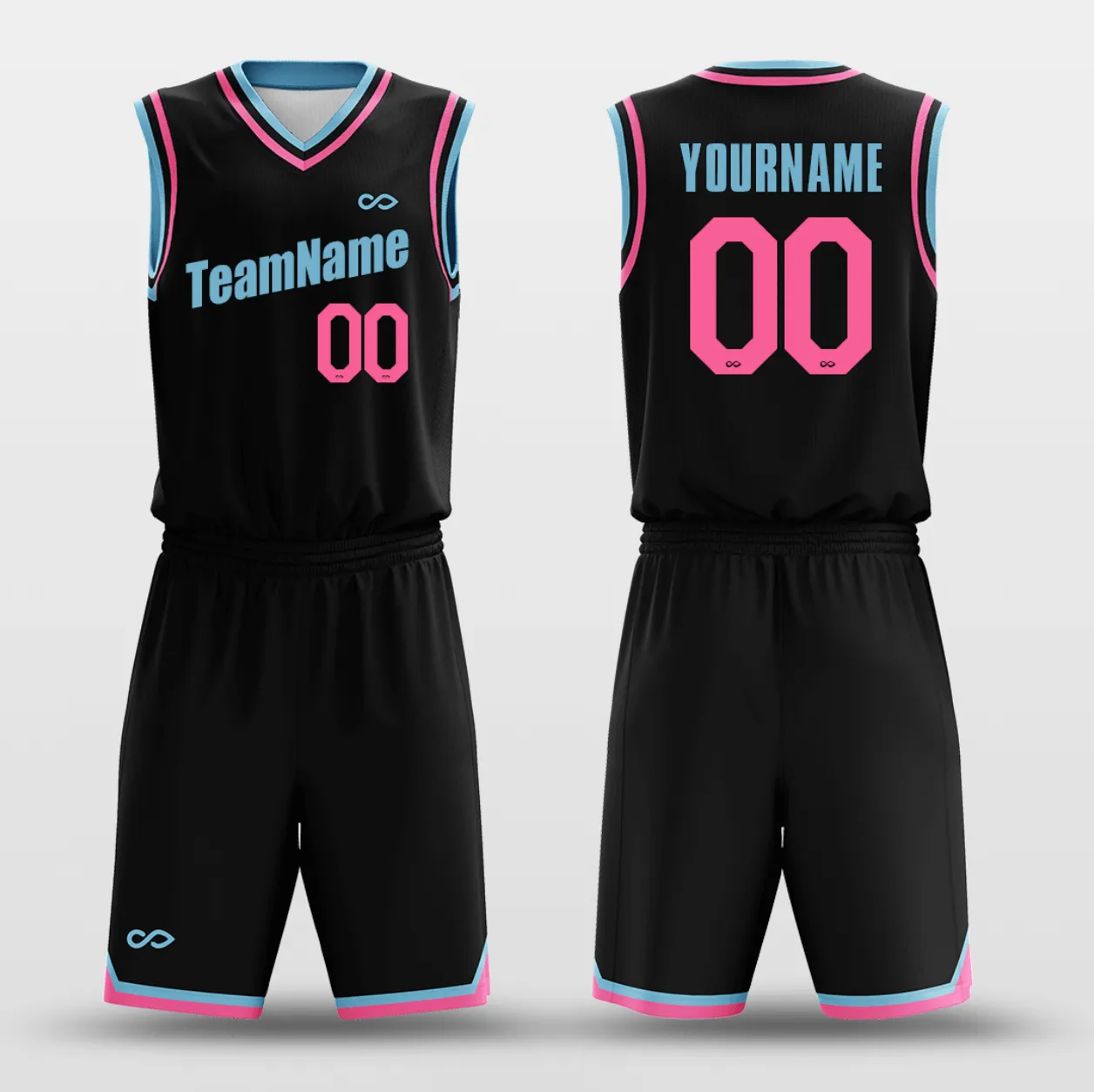 Black Blue Pink - Customized Basketball Jersey Design