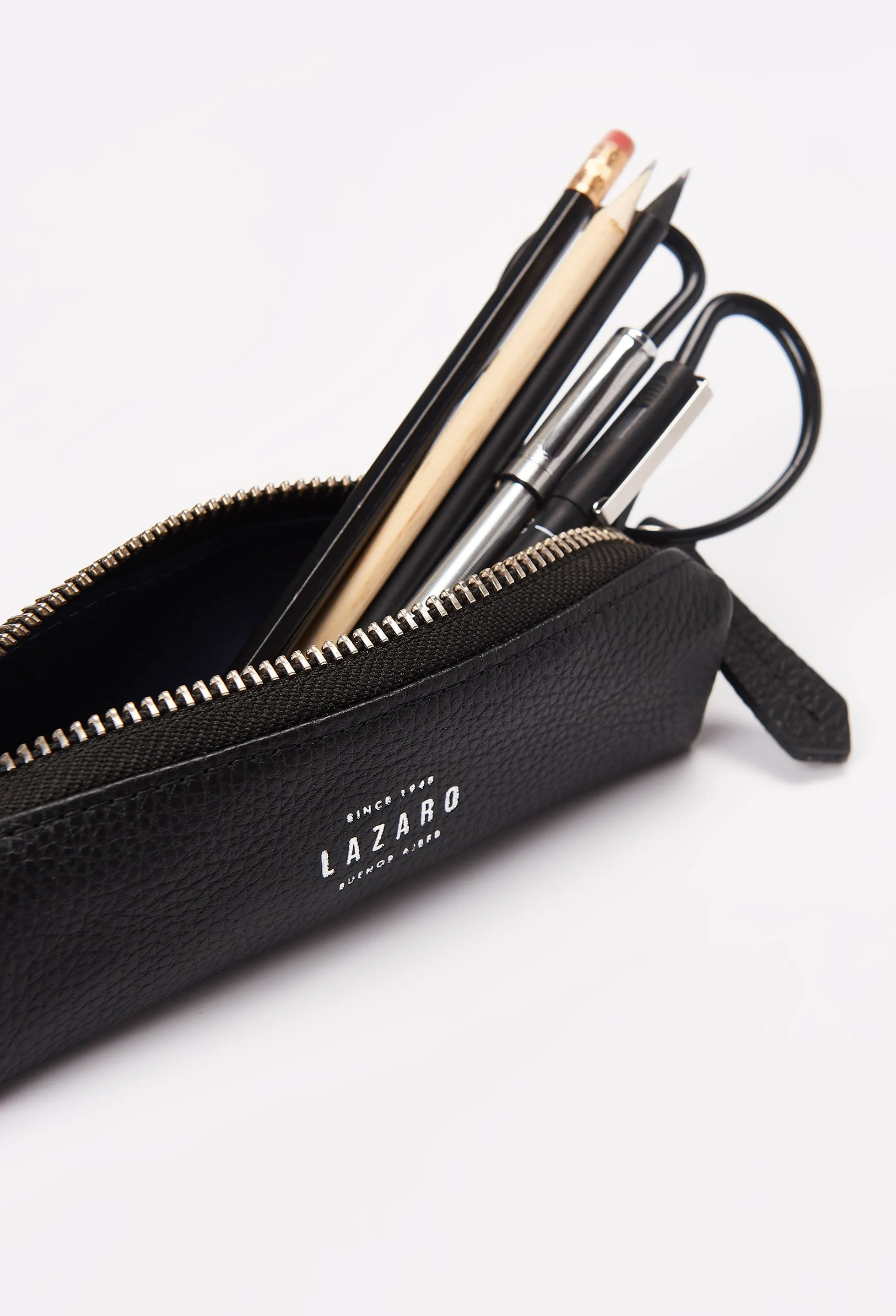 Black Leather Pencil Case