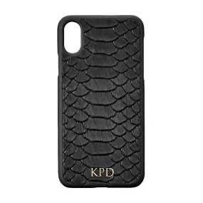 Black Python Leather iPhone Case