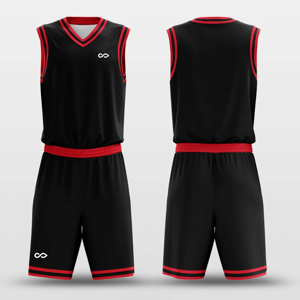 Black Red - Customized Basketball Jersey Set Design