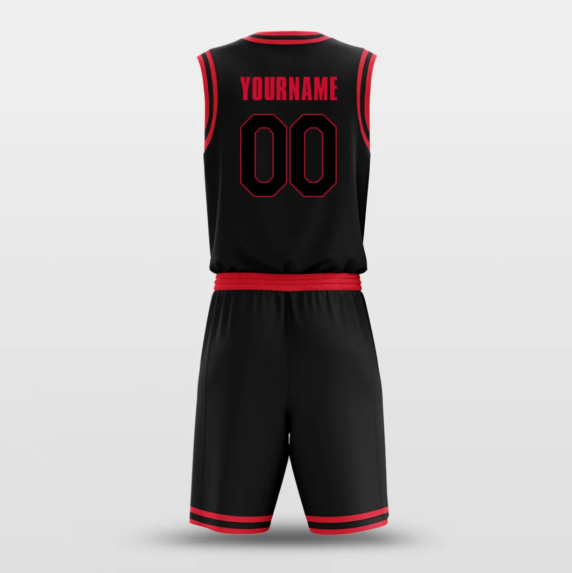 Black Red - Customized Basketball Jersey Set Design