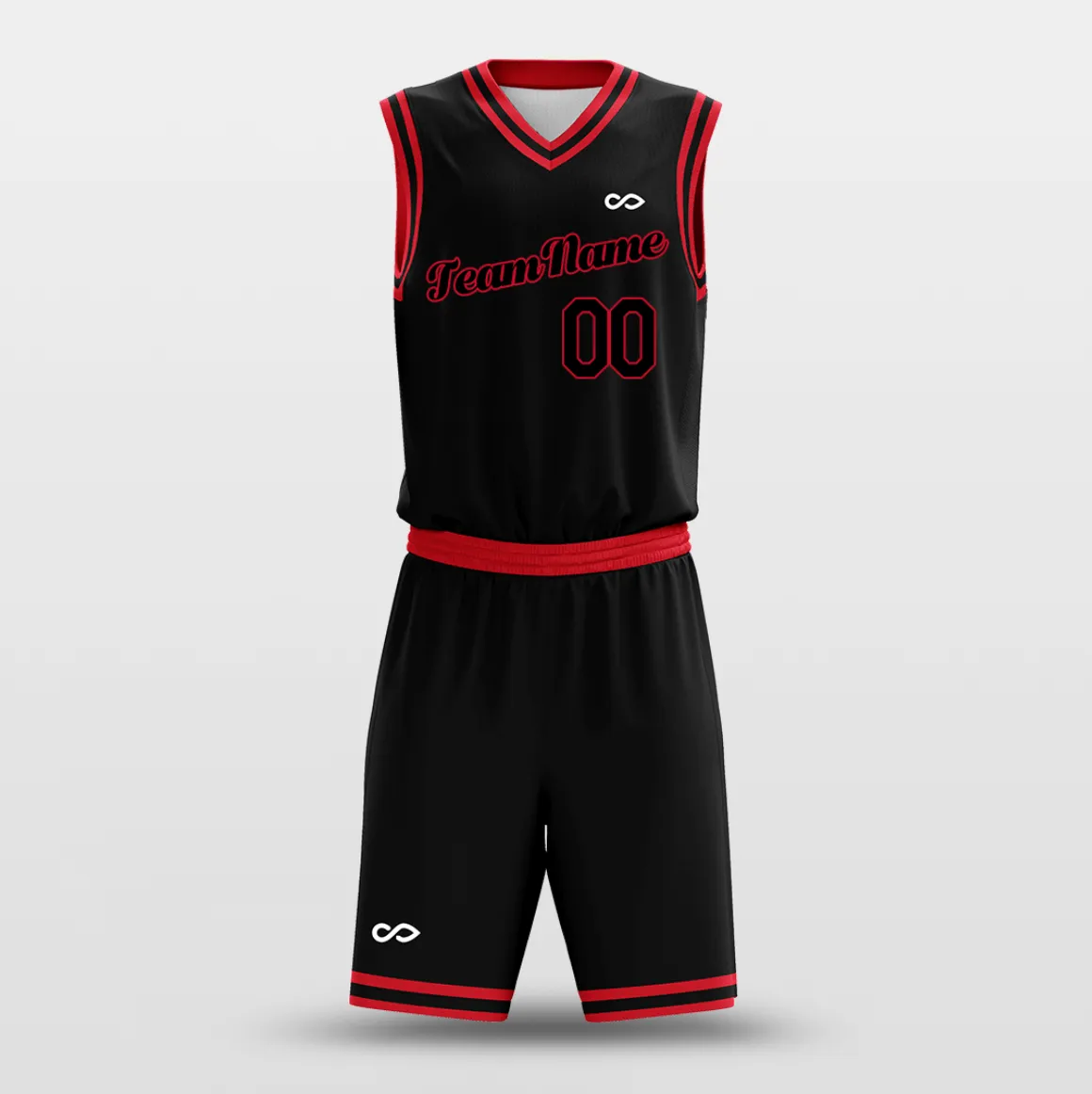 Black Red - Customized Basketball Jersey Set Design